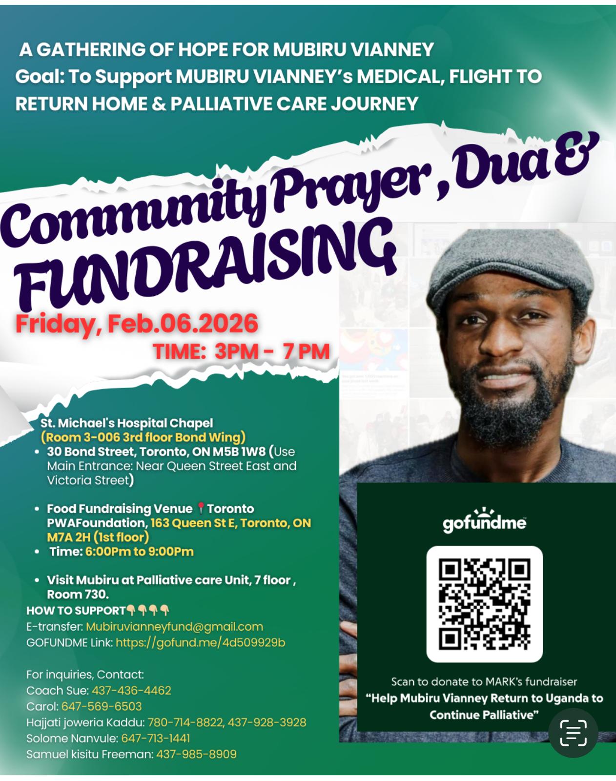 Community Rallies in Prayer and Fundraising for Vianney Mubiru's Journey Home